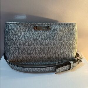 Michael Kors Silver Patterned Crossbody Bag